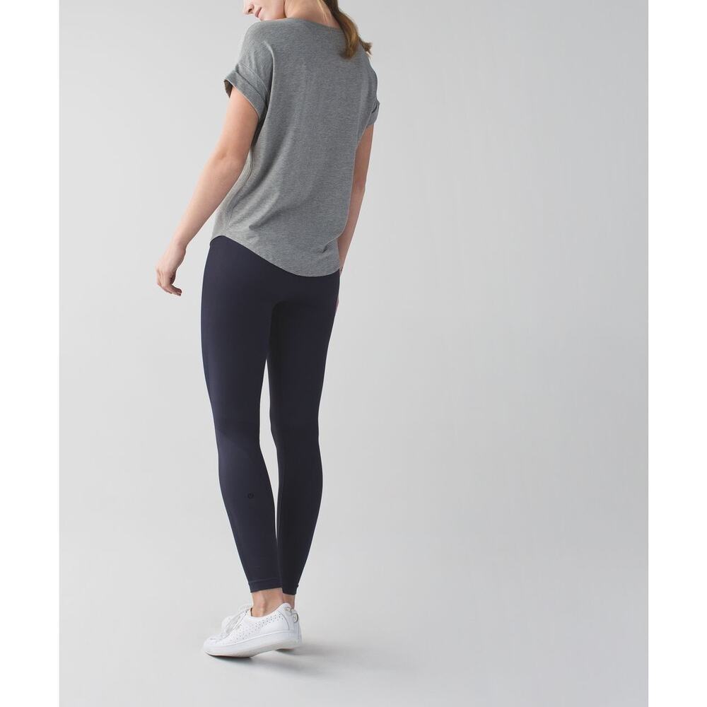 Lululemon Zone In Tight Navy Blue Sz 4 High Rise Leggings 27” Active Compression - Picture 4 of 13